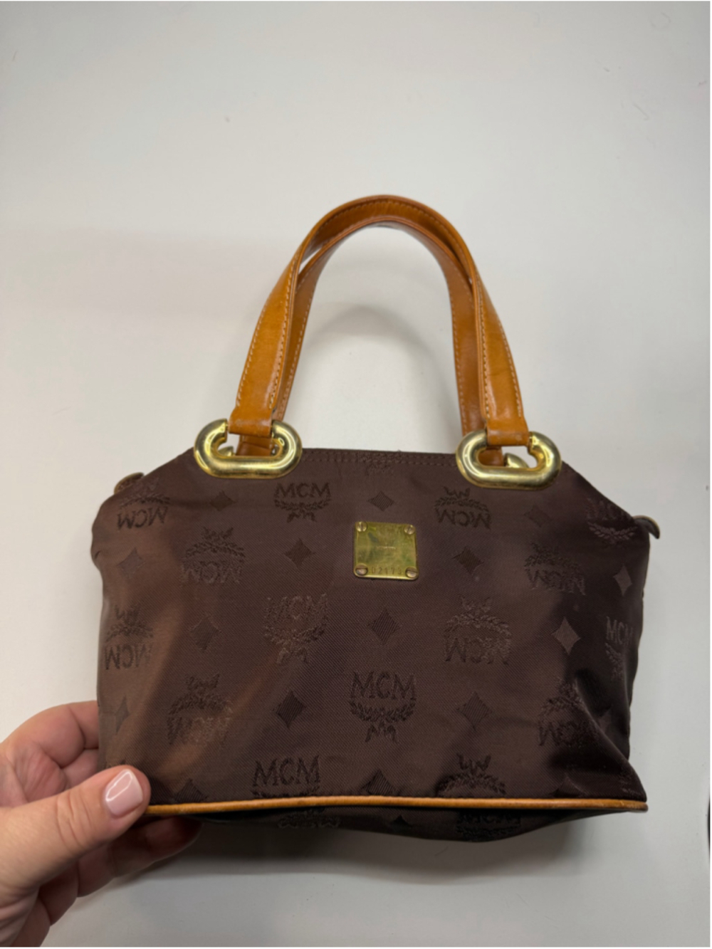 Women's MCM Brown and Tan Satchel Bag, One Size